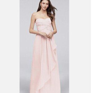 David's Bridal SZ 12 Bridesmaid Petal Strapless sweetheart neck wedding bridal